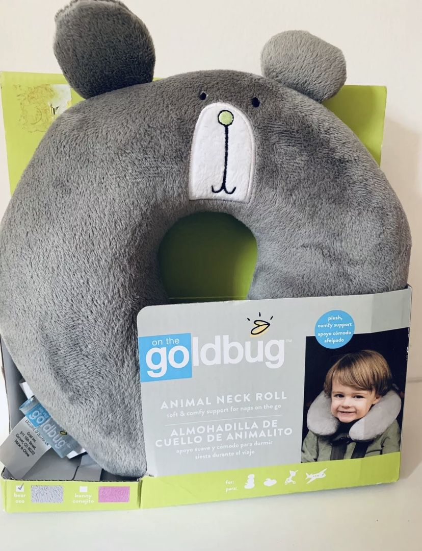 On the Goldbug™ Bear Animal Neck Roll Travel Pillow, Toddler Neck Support
