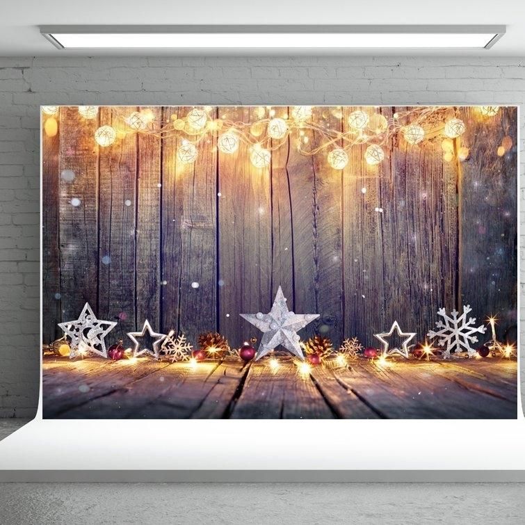 7x5ft Christmas Photo Backdrops Wood Backgrounds Light Glitter Decoration Photo Booth Props for Children