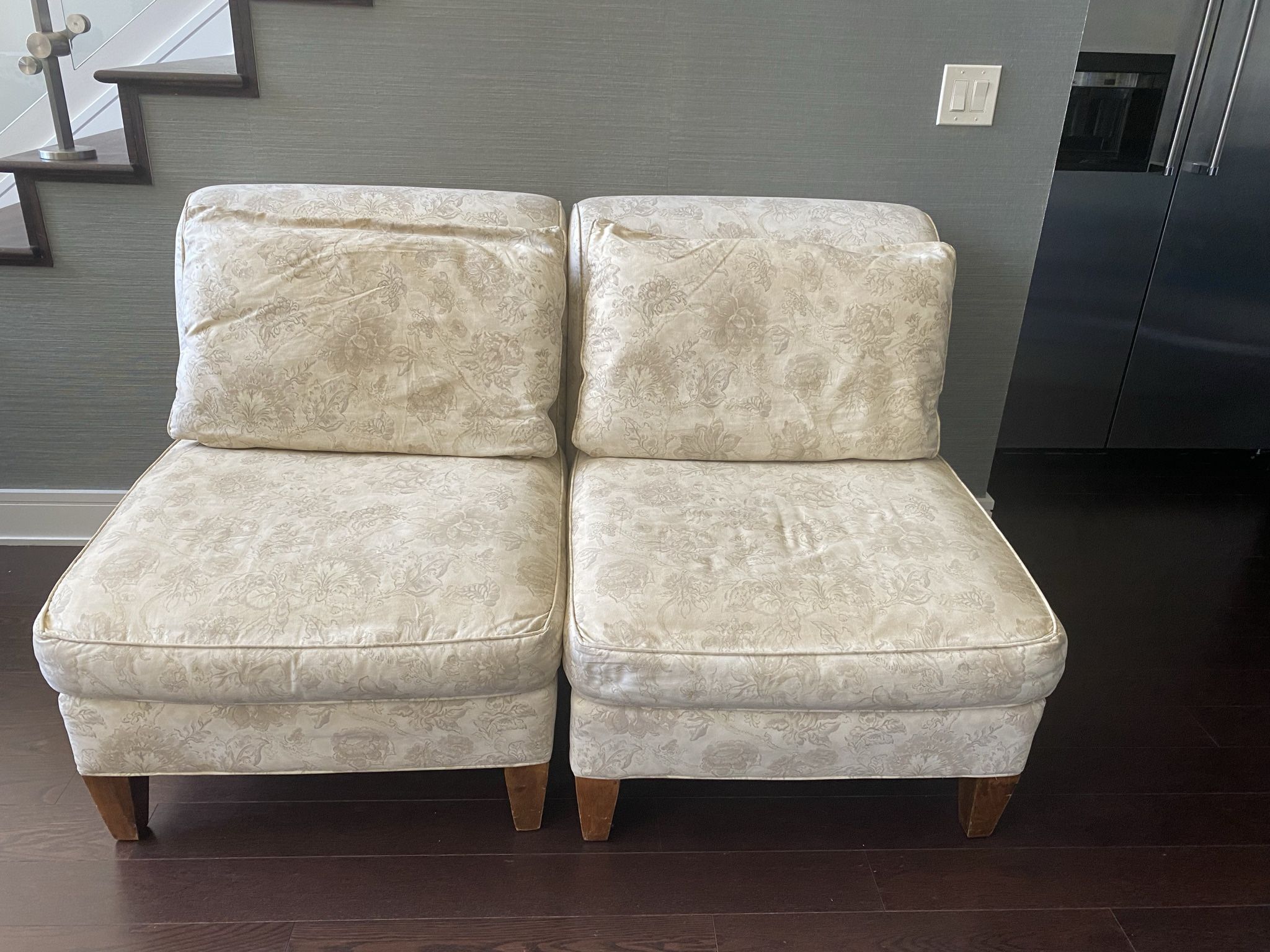 2 Arm Chairs, Bloomingdale’s Ivory Print On Print