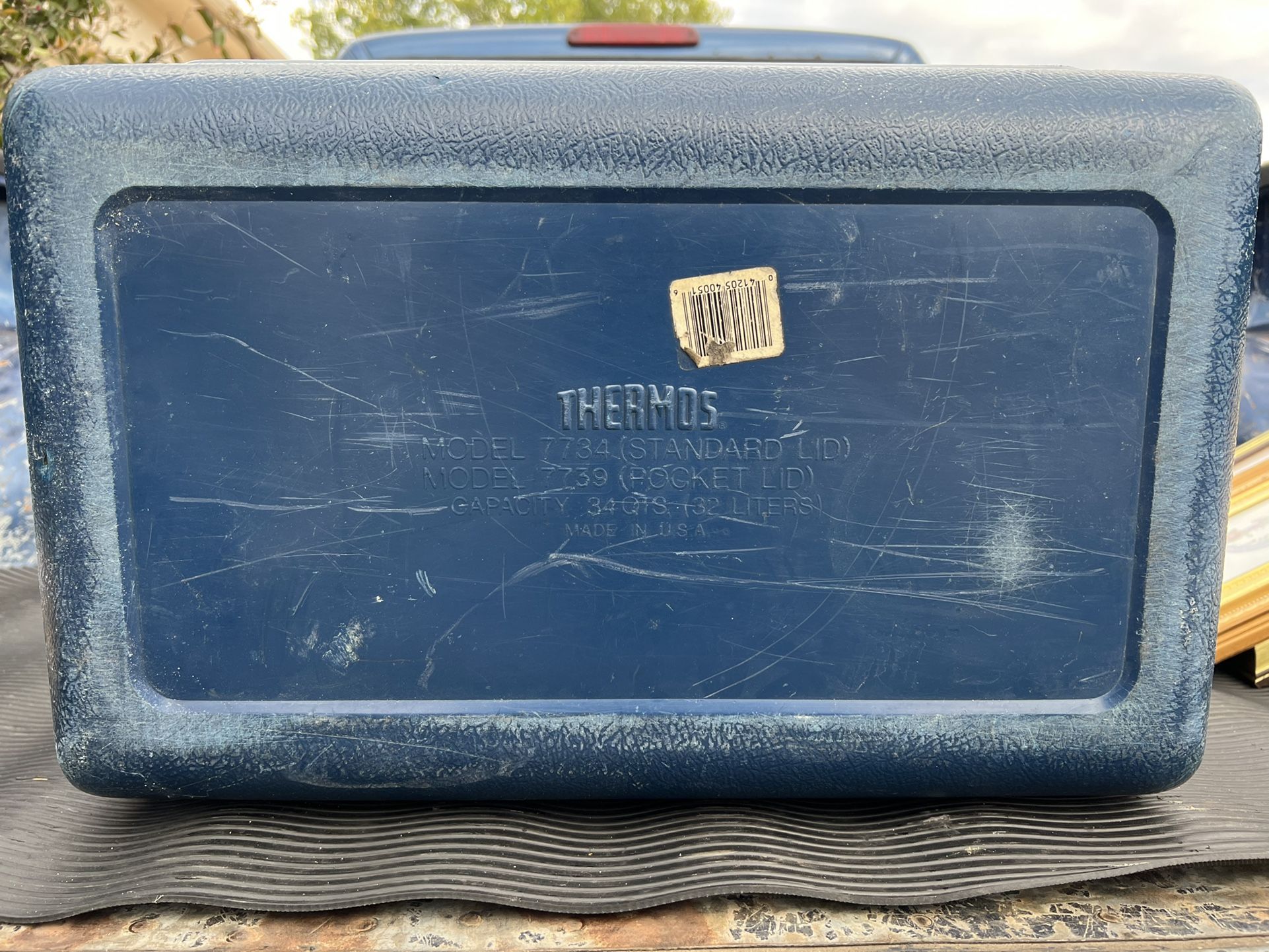 Vintage Thermos Blue 34 Quart Cooler Ice Chest
