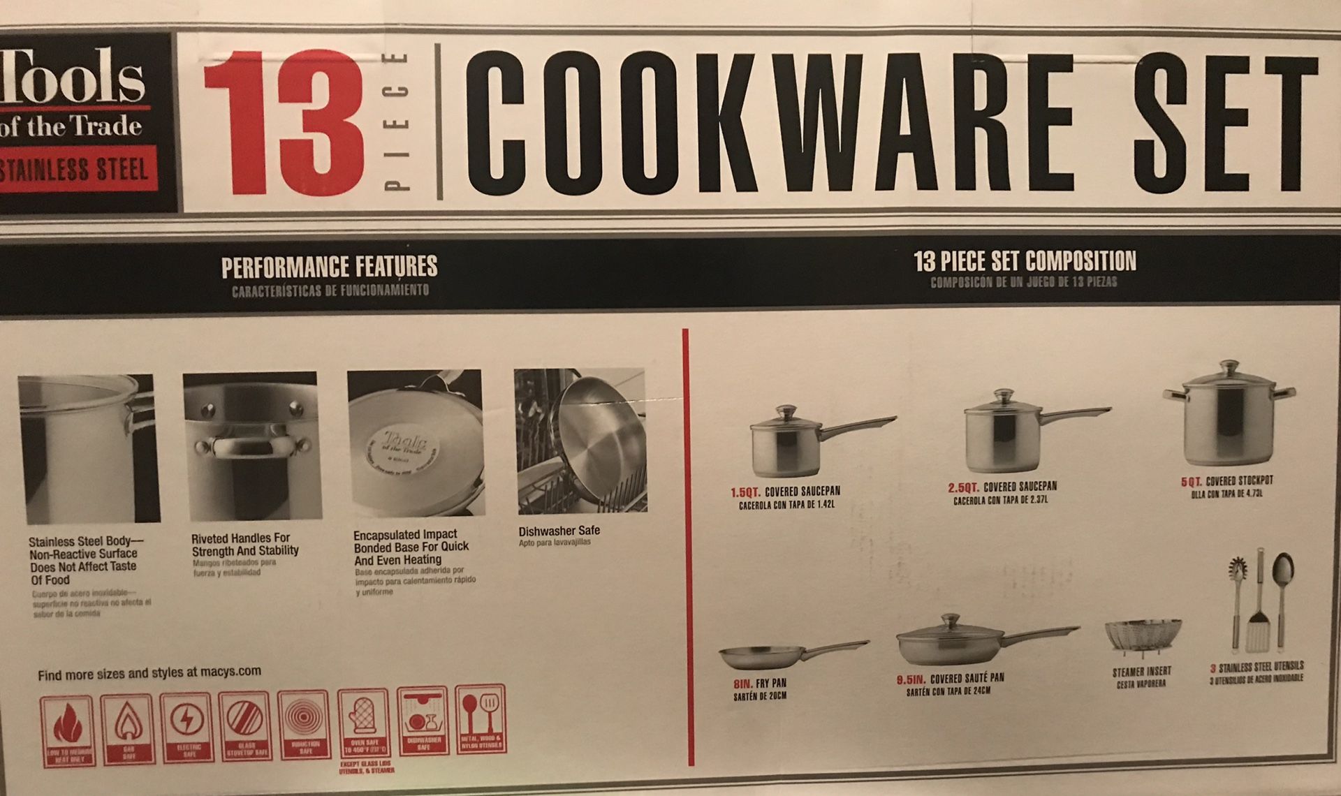 Stainless Steel Pot & Pan Set From Macy’s 🎁