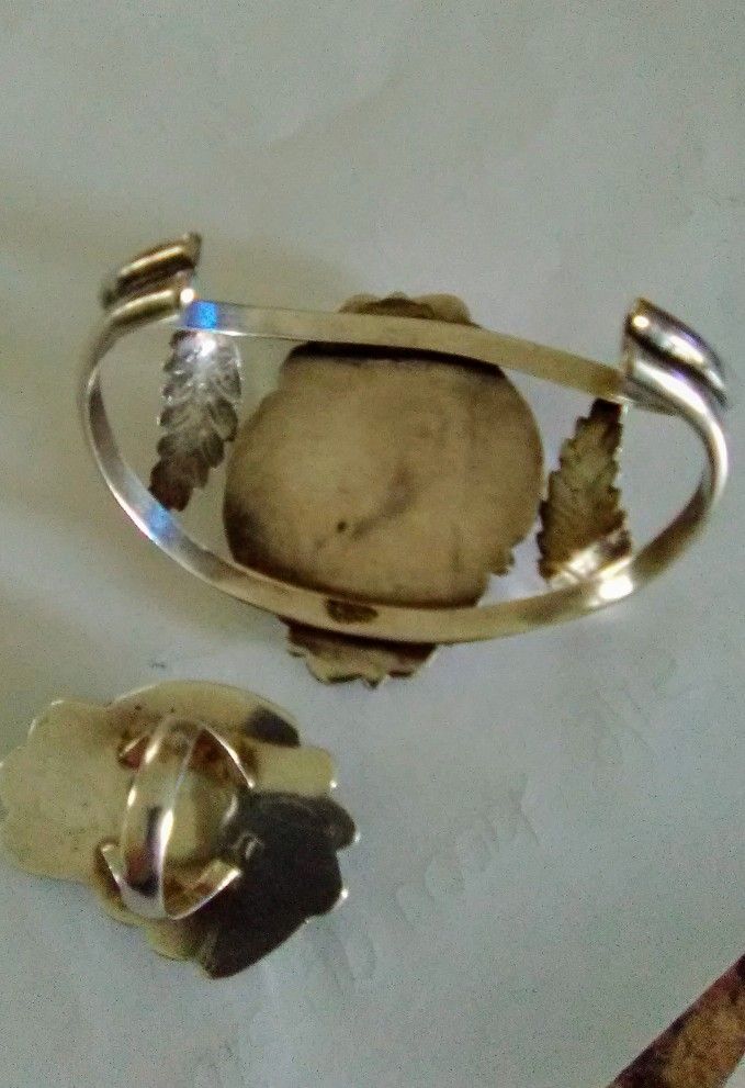 Vintage Sterling Silver Bracelet & Ring Set