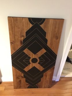 Custom solid wood Wall art Or Twin Headboard- Unique Present! Thumbnail