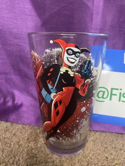 DC Comics Harley Quinn Glass Cup Toon Tumbler MegaCon Pint Glass 16oz  Thumbnail