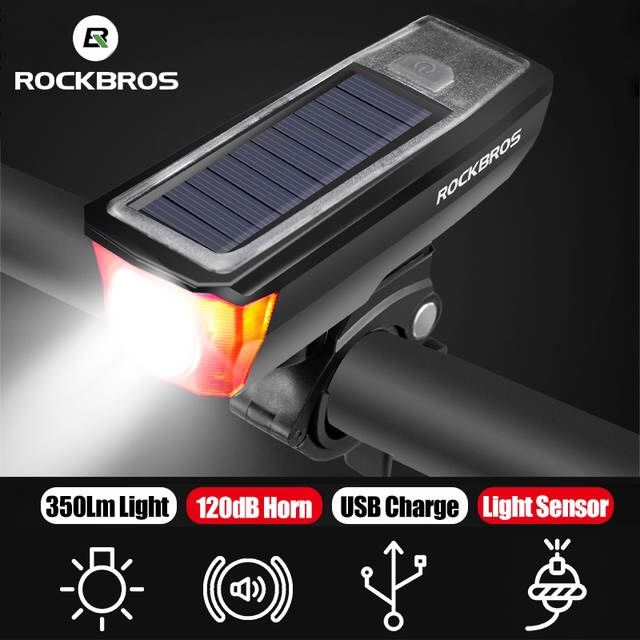 ROCKBROS Rechargeable Bike Headlight Bicycle-Horn
