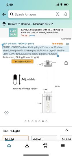 Partphoner Pendant Ceiling Light, Partphoner Pendant Ceiling Light Fixture For Kitchen Island