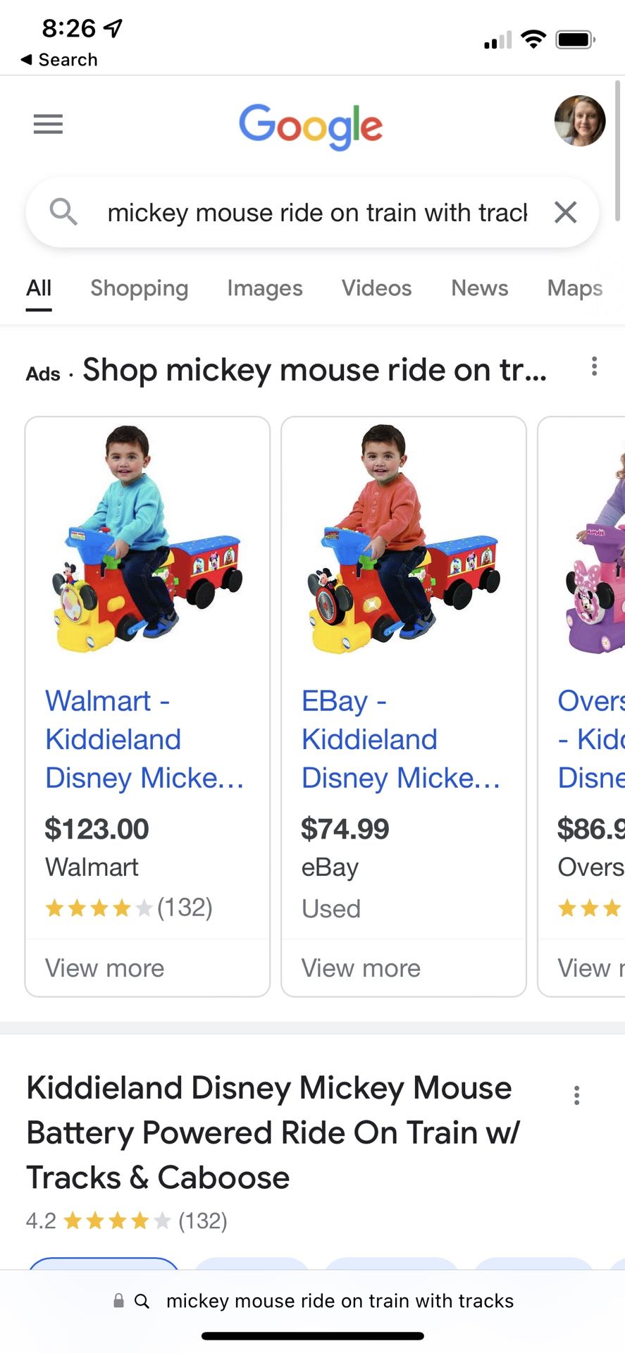 Kiddieland Mickey Mouse Ride On Train - Small Toddlers