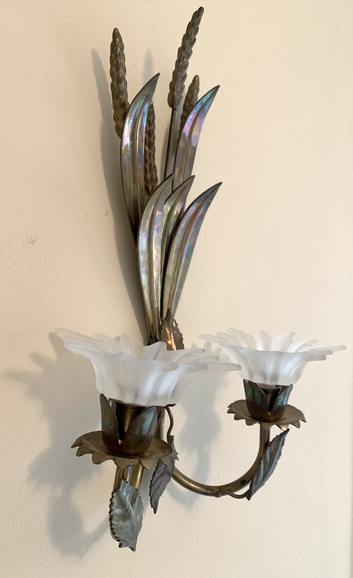 Brass wall candle holder