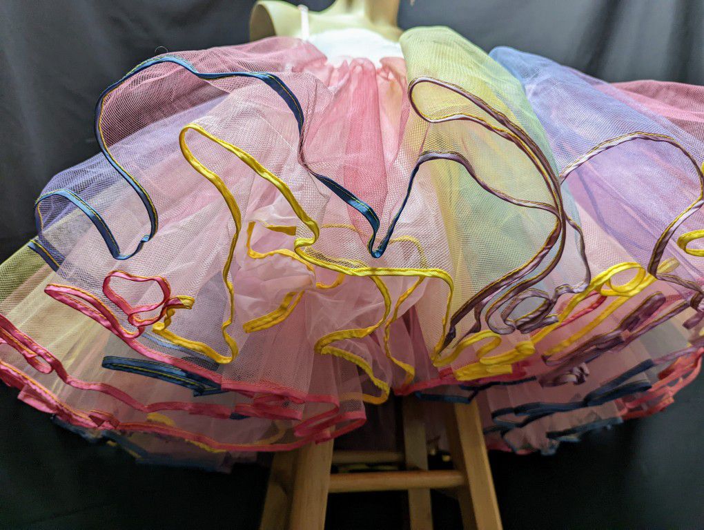 Vintage Rainbow Crinoline Petticoat Full Size XL