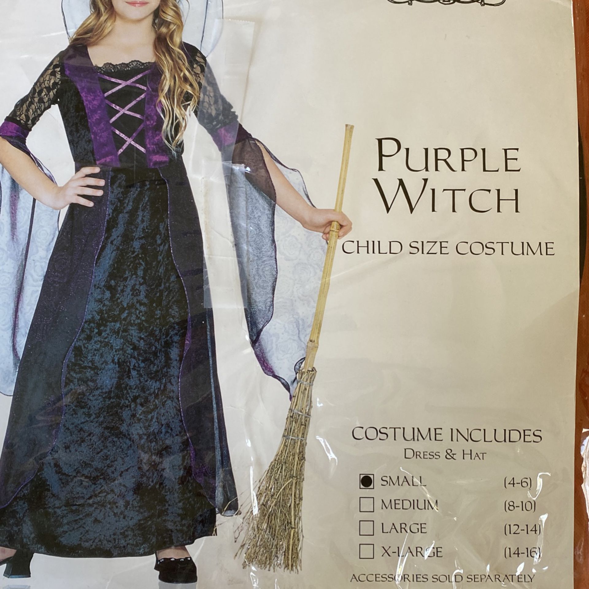Girl Costume (Purple Witch) -4-6years Old