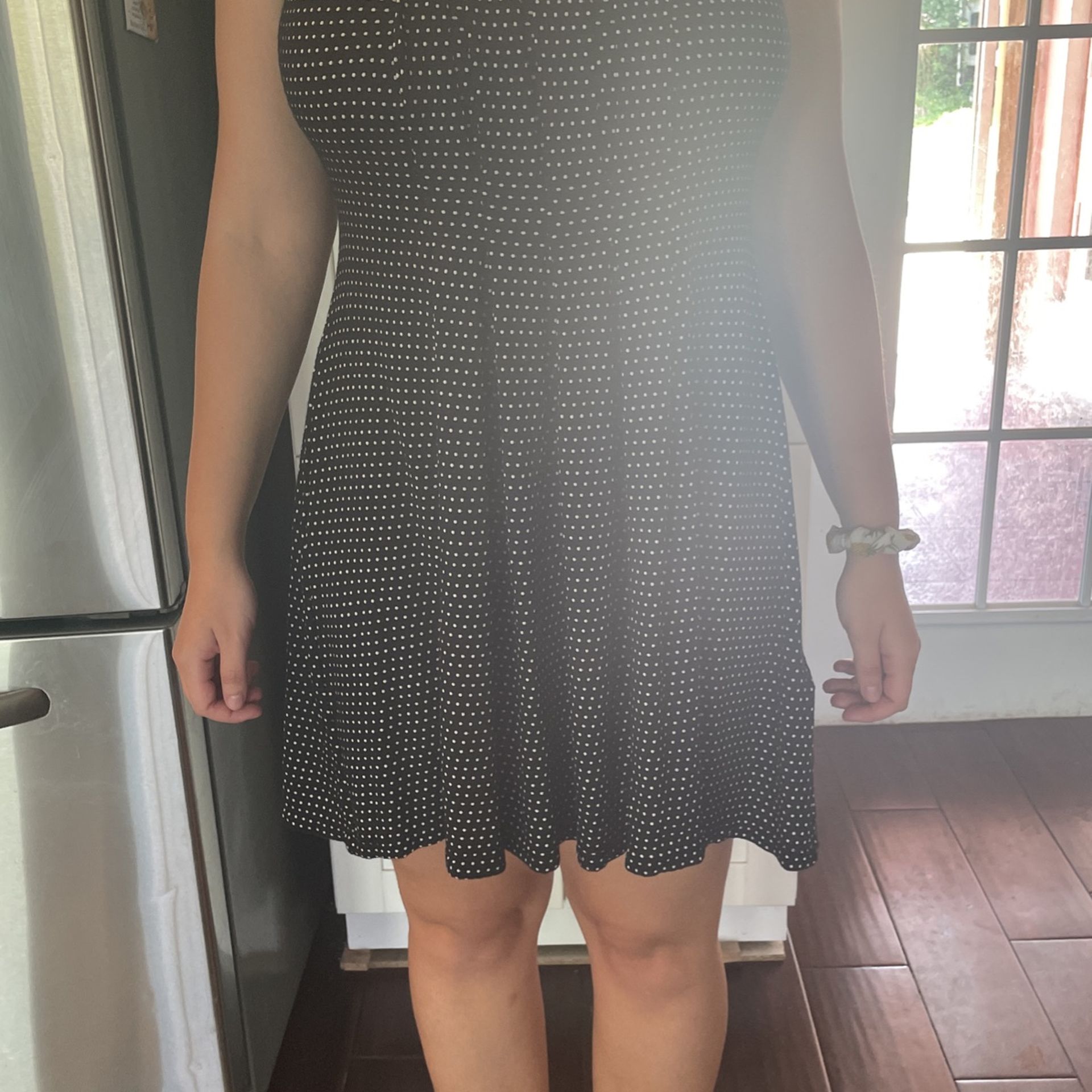 Black And White Poke-a-dot Summer dress Size Large