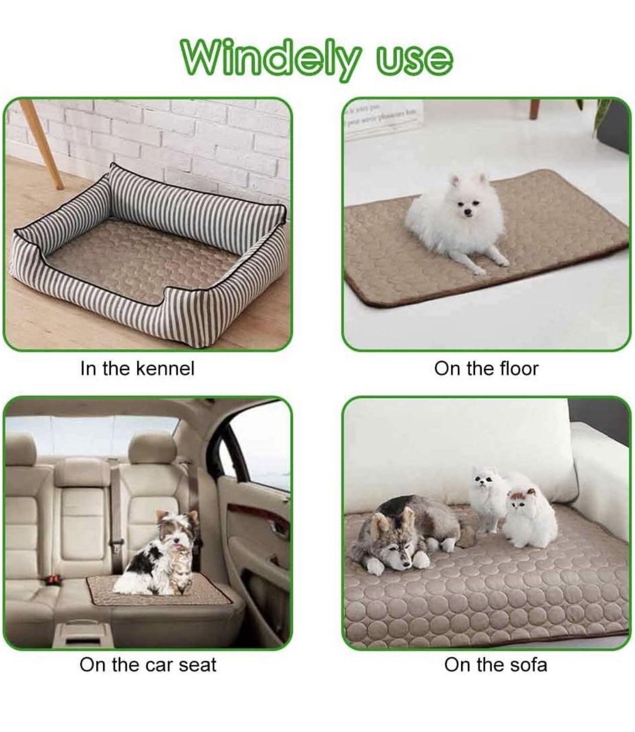 Jaaytct Cooling Mat for Dogs Cats Ice Silk Pet Self Cooling Pad Blanket for Pet Beds/Kennels/Couches /Car Seats/Floors