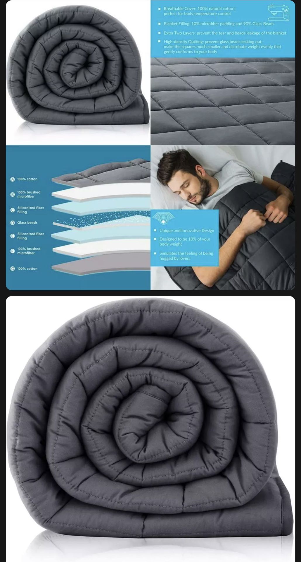 Like New 20Lbs Weighted Queen Size Blanket