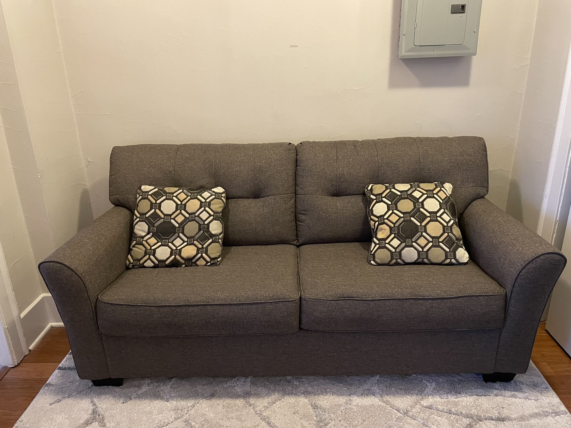 Grey Sofa+Fold out Mattress