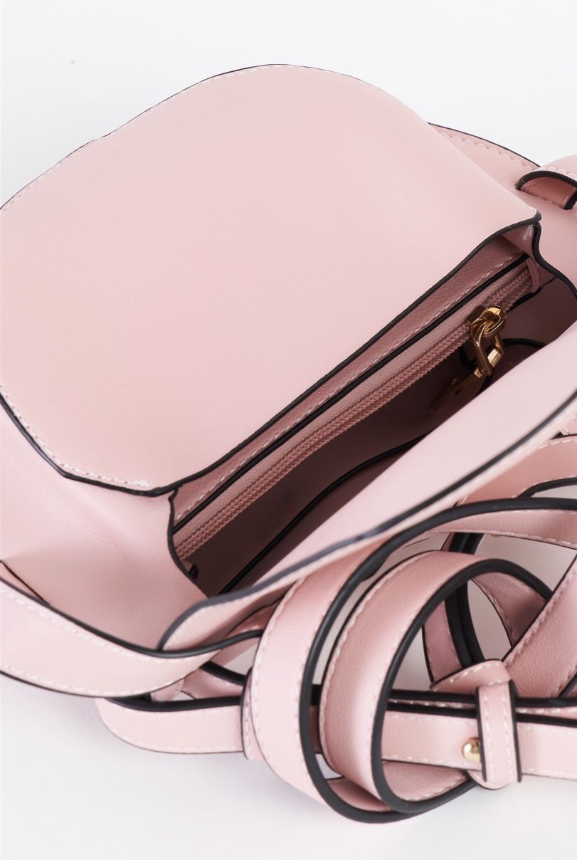 Jessyka Faux Leather Crossbody Bag - Pink