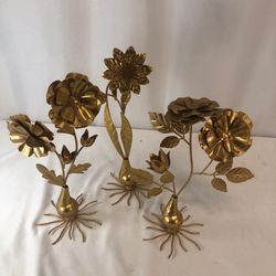 Metal Golden Flowers Set Decoration Thumbnail