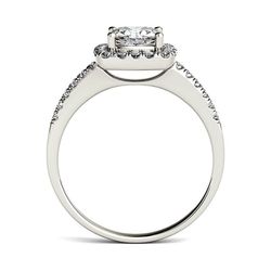1 3/8 Ct. Mossianite Halo Ring In 14K White Gold Thumbnail