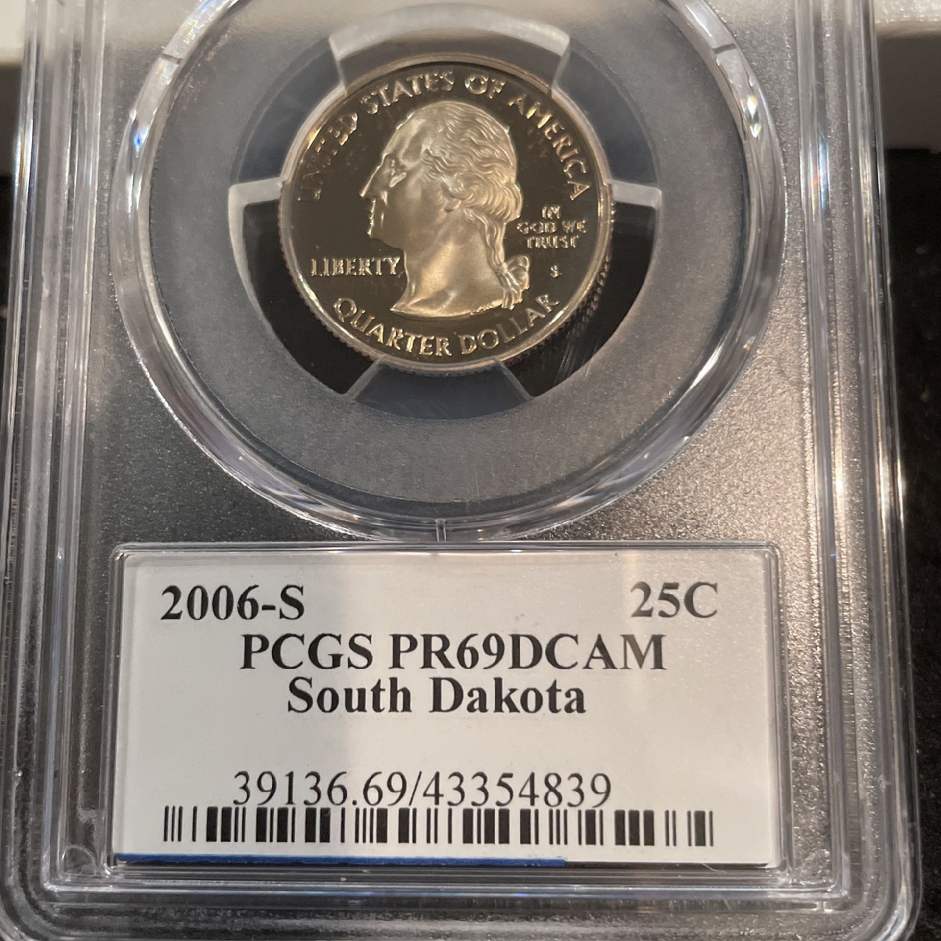 2006 S Graded South Dakota State Quarter Graded At PR69 With A Deep Cameo 9-4