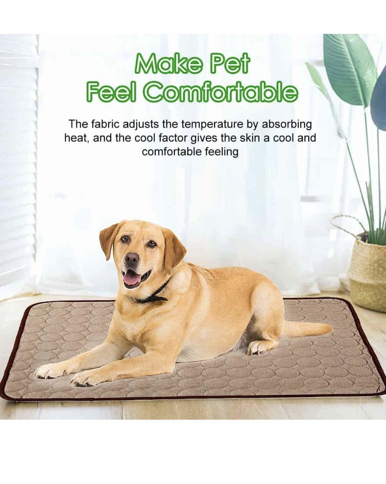 Jaaytct Cooling Mat for Dogs Cats Ice Silk Pet Self Cooling Pad Blanket for Pet Beds/Kennels/Couches /Car Seats/Floors Size XL