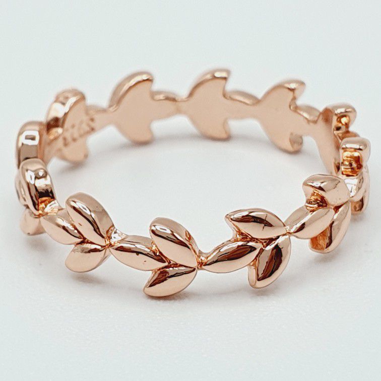 Fashion Leaf Rose Gold Plated Simple Ring for Women/Girl, K944
 
  