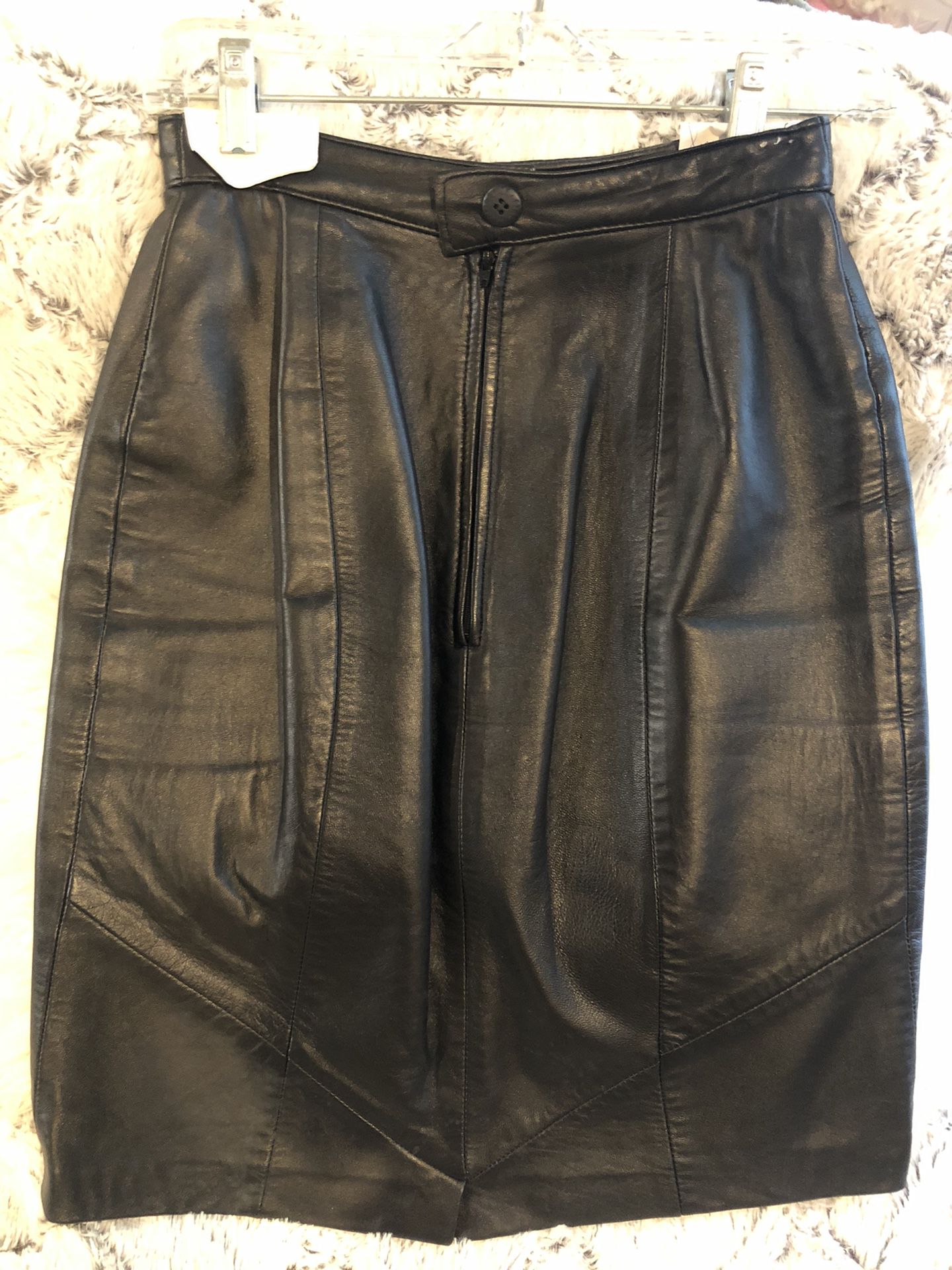 Real Leather Pencil Skirt