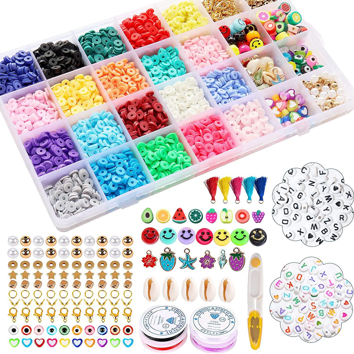 New 4650Pcs Clay Beads Jewelry Making Kit