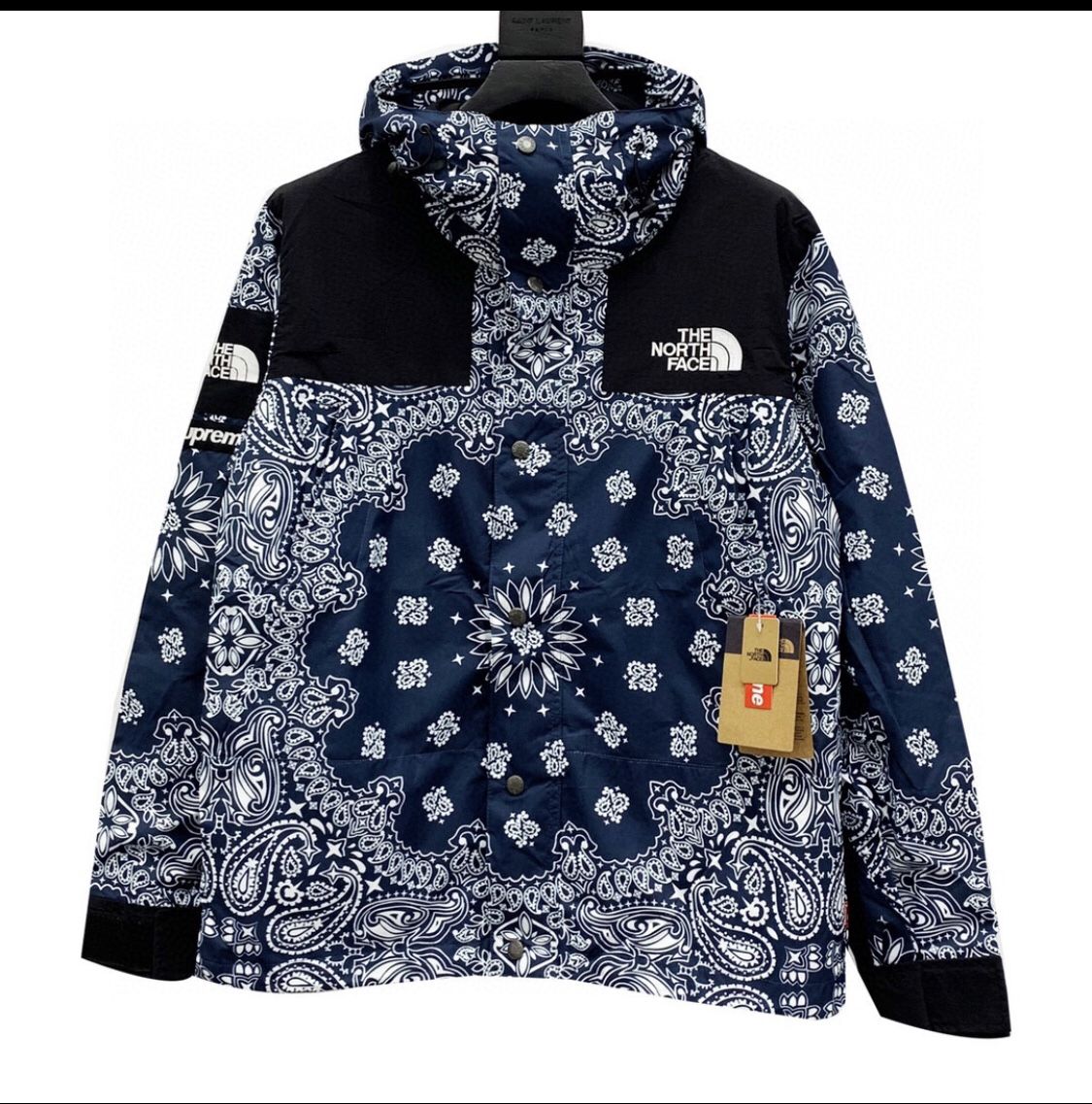 Northface X Supreme Bandana Jacket Black, Red And Blue. All Sizes Available