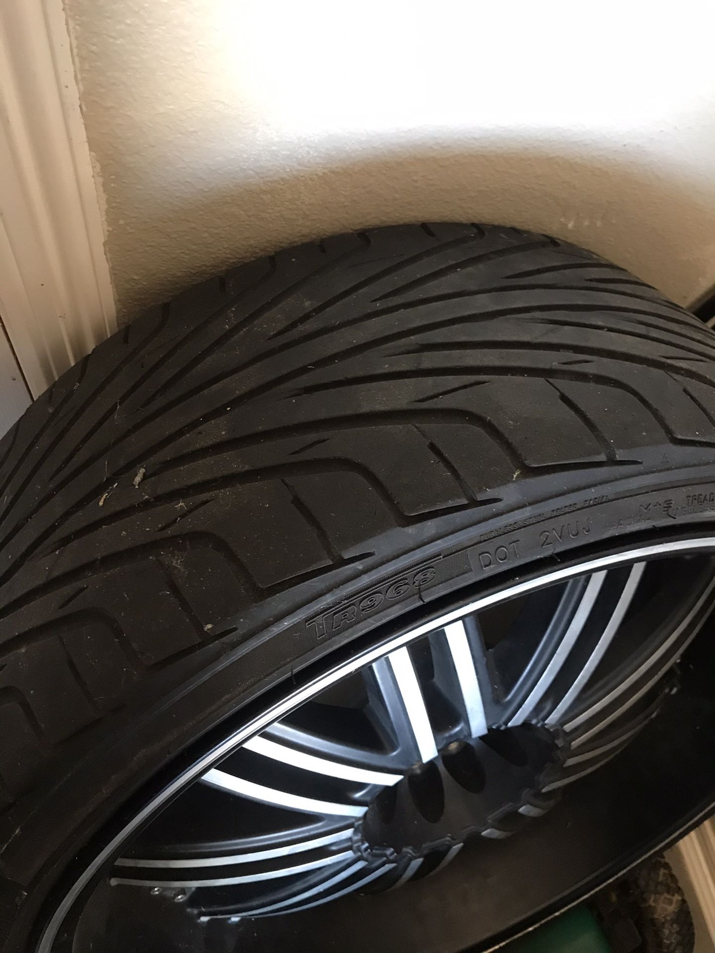 1 rim and tires