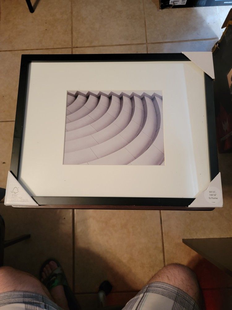 Thin Black Gallery Frame 14x18 Matted To 8x10in