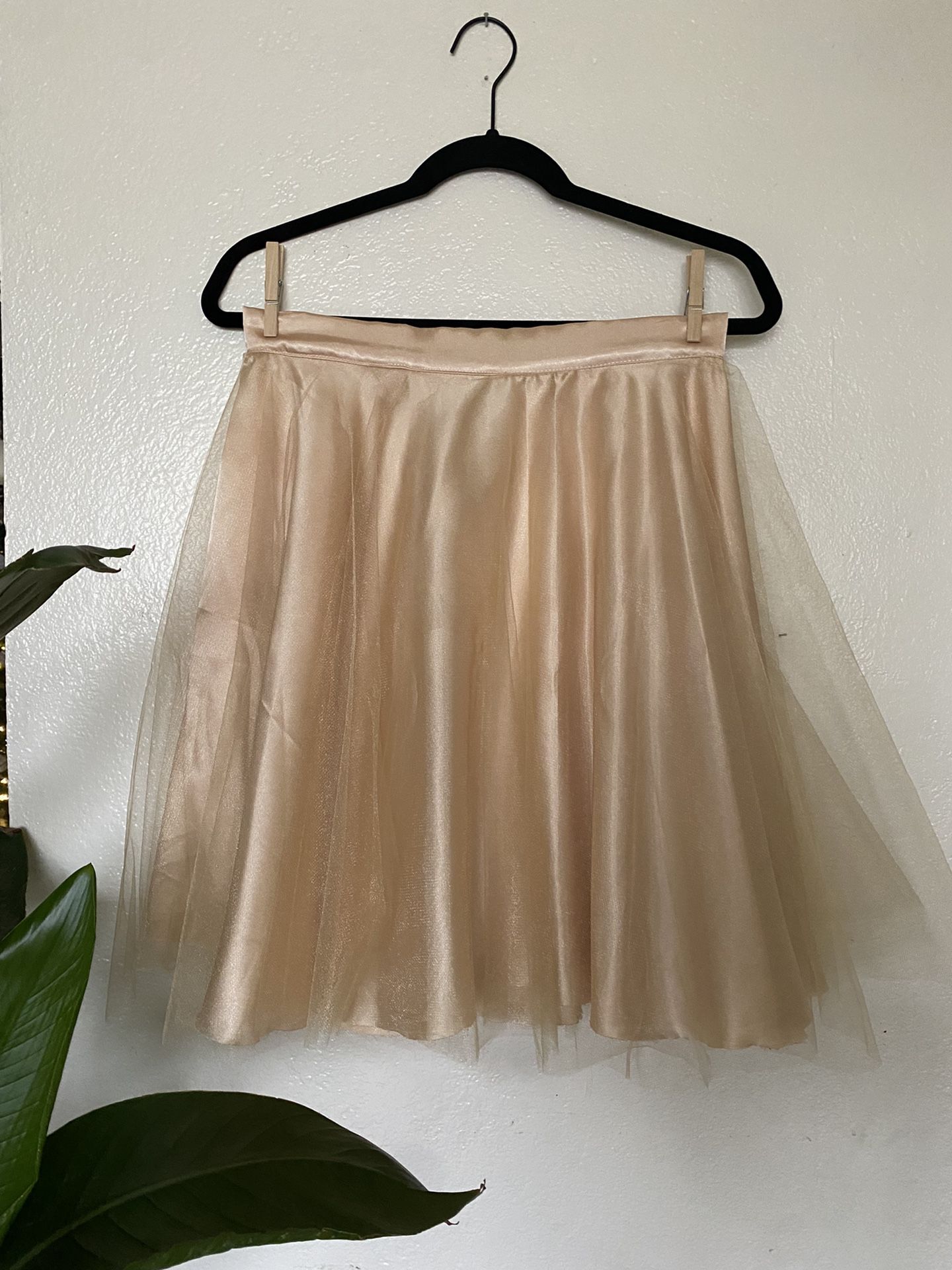 Vintage Peach Satin and Tulle Skirt 