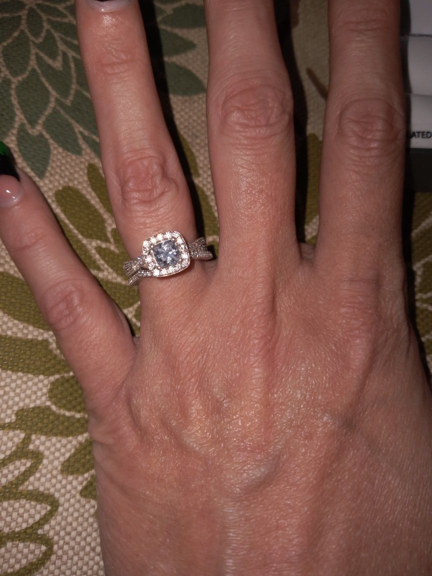 Sterling Silver Wedding Set