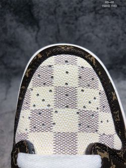Louis Vuitton X Travis Scott Air Jordan 1 Low OG SP Damier AzurBrownLV Monography AJ1 Basketball Shoes Thumbnail