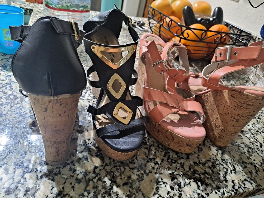 ***ALL SHOES MUST GO** BEST OFFERS WILL ACCEPT***Shoes Wedges HEELS And Boots Size 8-9