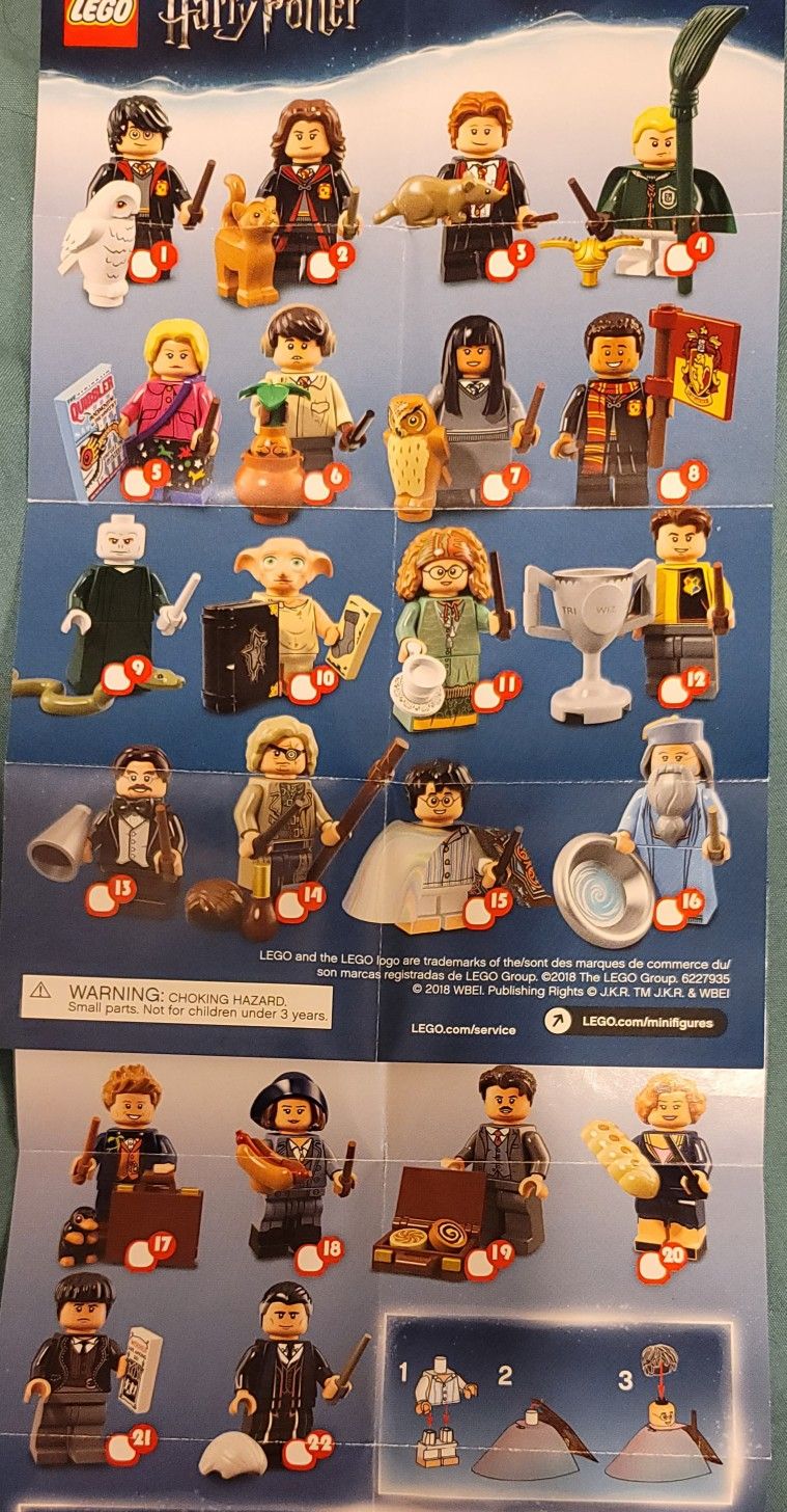 Lot Of 6 NEW Lego Harry Potter Series 1 Minifigures