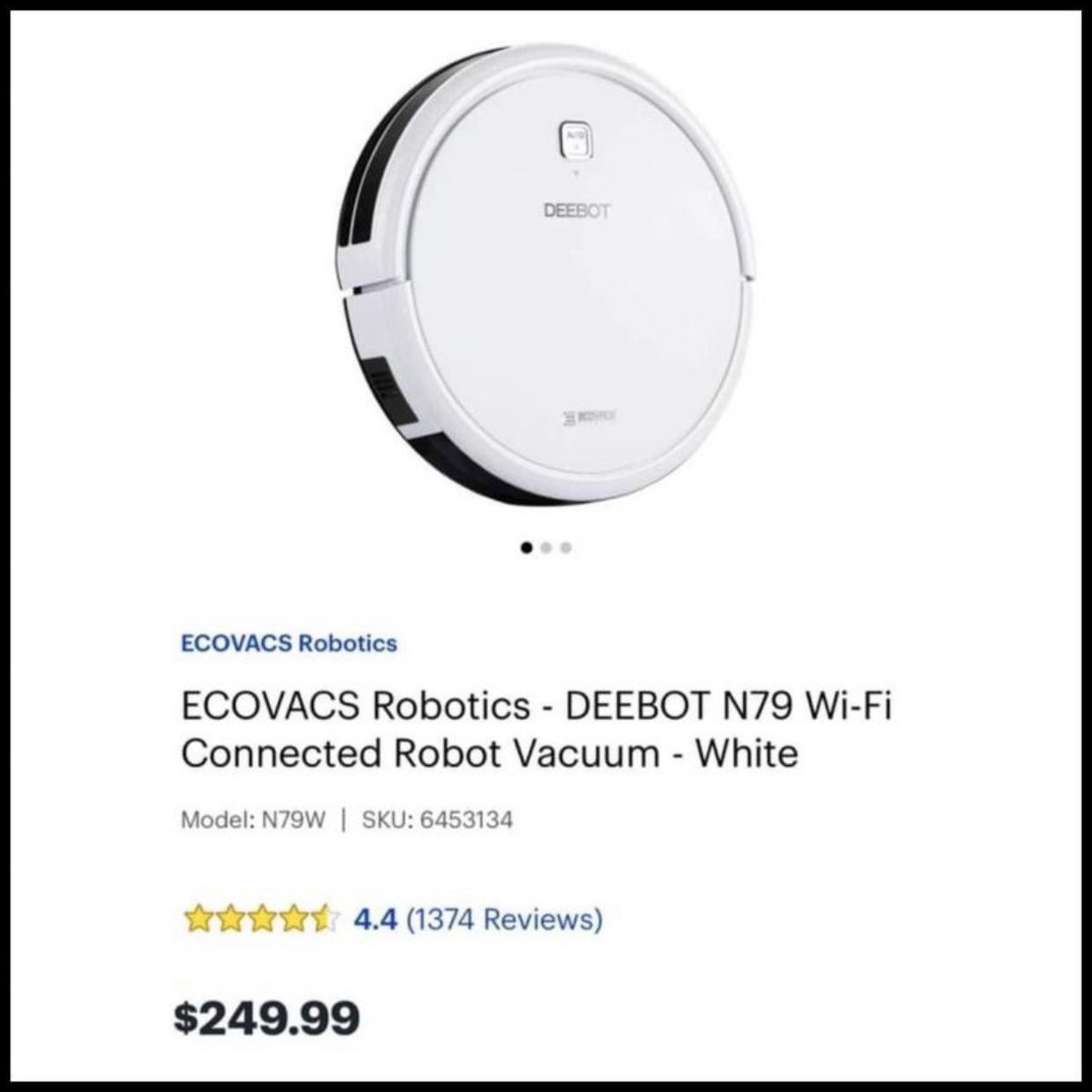NEW Ecovacs Deebot N79 N79W Automatic Robot Vacuum with Smart App Carpet Hardwood. like roomba shark