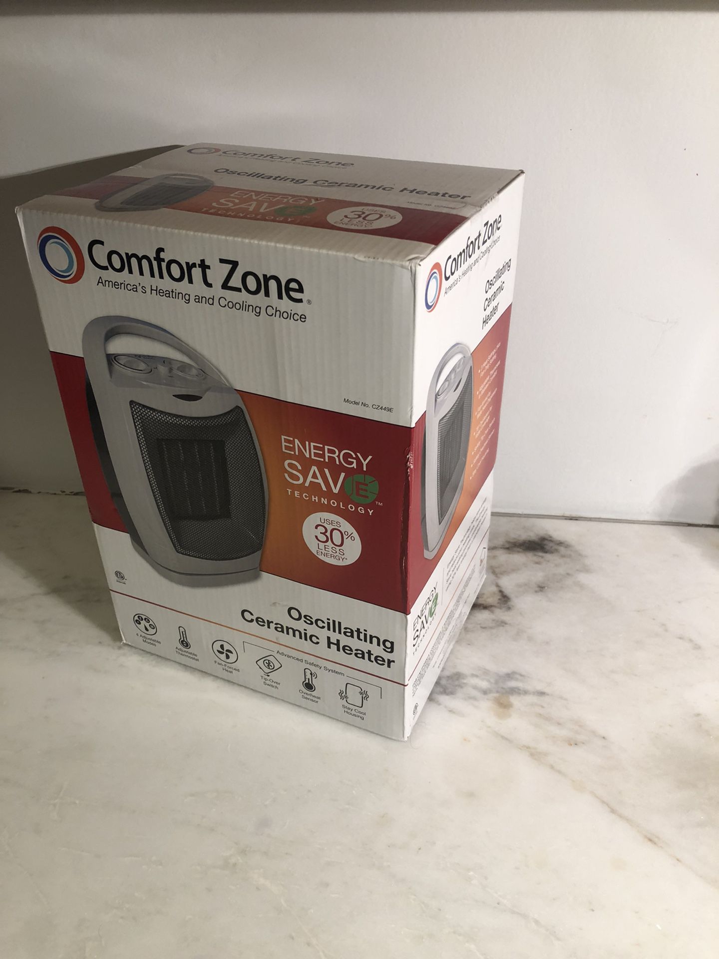 Comfort Zone Ocilating Ceramic Heater 