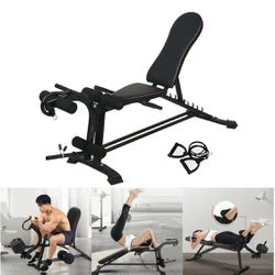 🔥BRAND NEW Adjustable Sit Up A B Incline Abs Bench Flat Fly Weight Press Gym Fitness Rope Thumbnail