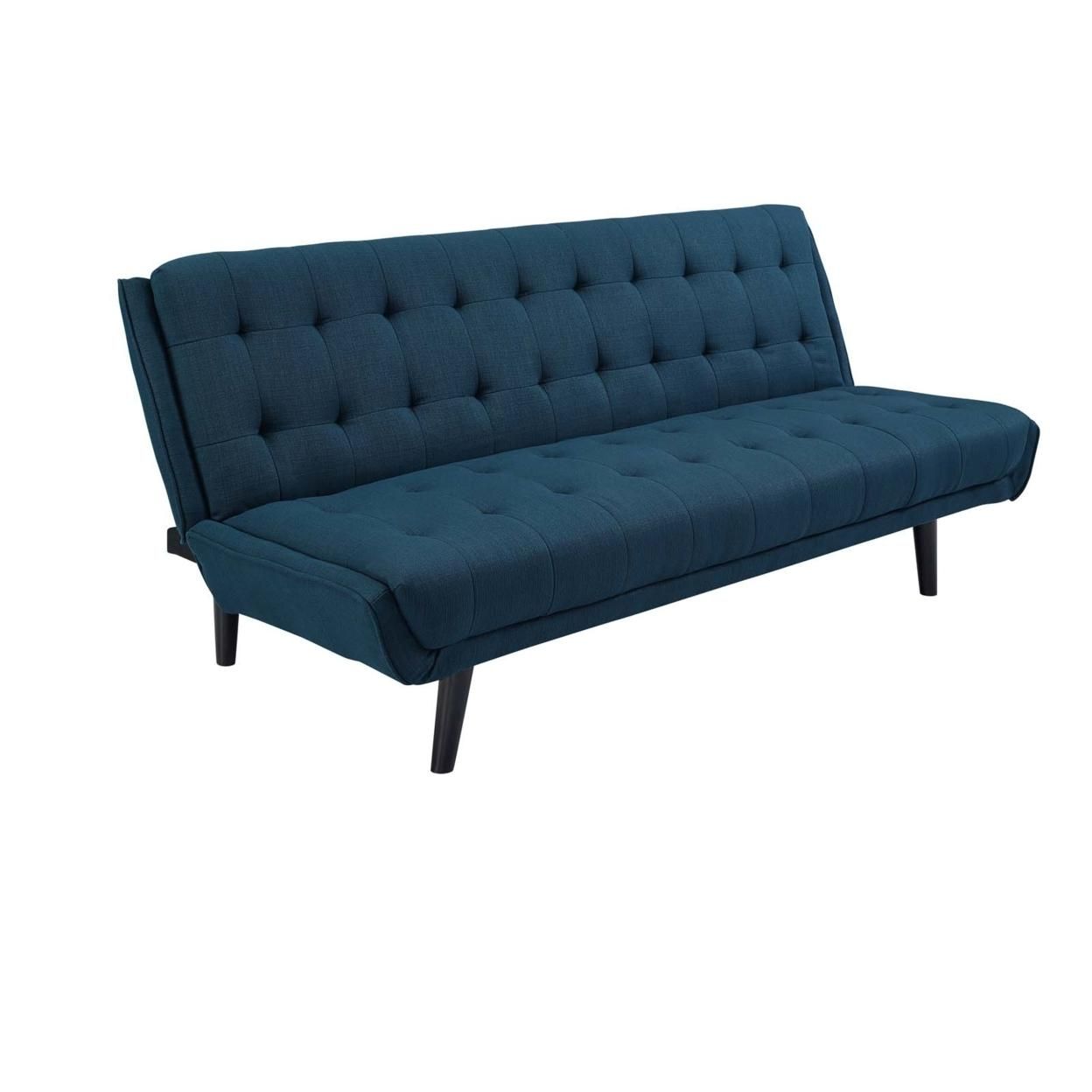 Glance Tufted Convertible Fabric Sofa Bed (3093-AZU)