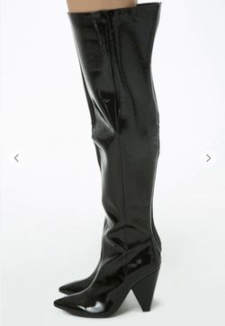 NEW!! FOREVER 21 Leather Thigh- High Boots Size: 6 Thumbnail