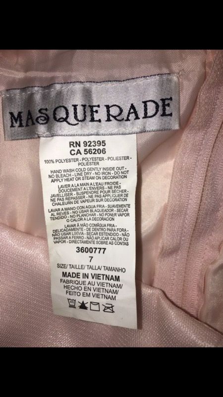 Blush pink prom dress size 7