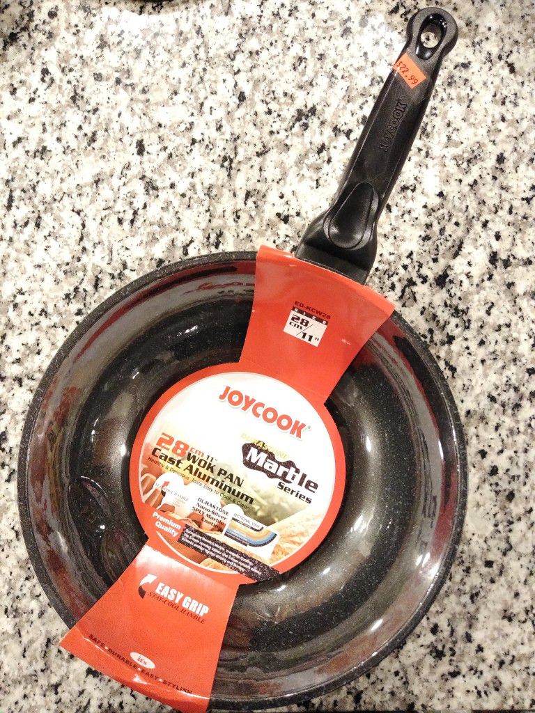 NEW 11-inch Non-stick Durastone Marble Wok Frying Pan