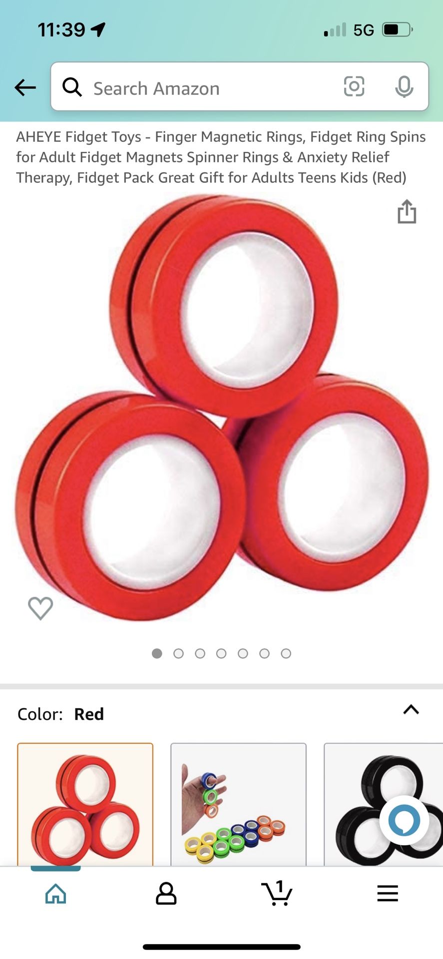 AHEYE Fidget Toys - Finger Magnetic Rings, Fidget Ring Spins for Adult Fidget Magnets Spinner Rings & Anxiety Relief Therapy, Fidget Pack Great Gift f