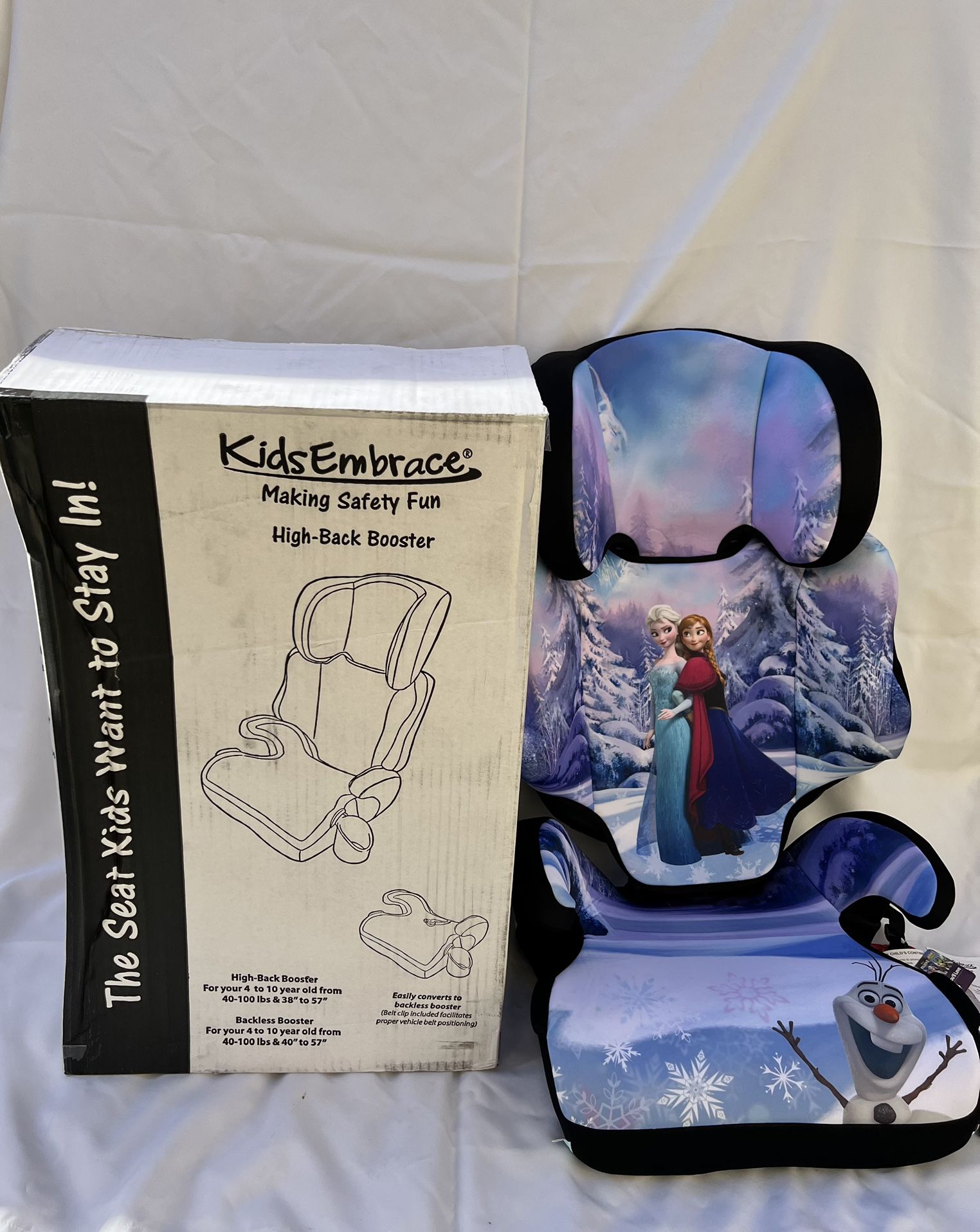 NEW with Box 2-1 Combination Carseat & Booster FROZEN Kids Embrace
