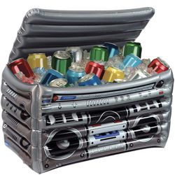 Boom Box Beverage Ice Bucket, Inflatable Cooler for Pool Camping BBQ, 80's Theme Retro Party Decor,Large Drink Floating ,Food Small Ice Chest,Birthday Thumbnail