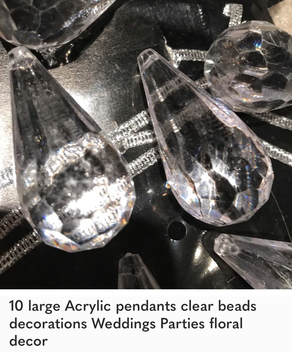 10 Large Acrylic Beads For Decor 2”x1” 
