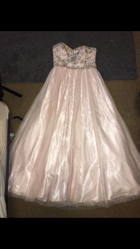 Blush pink prom dress size 7