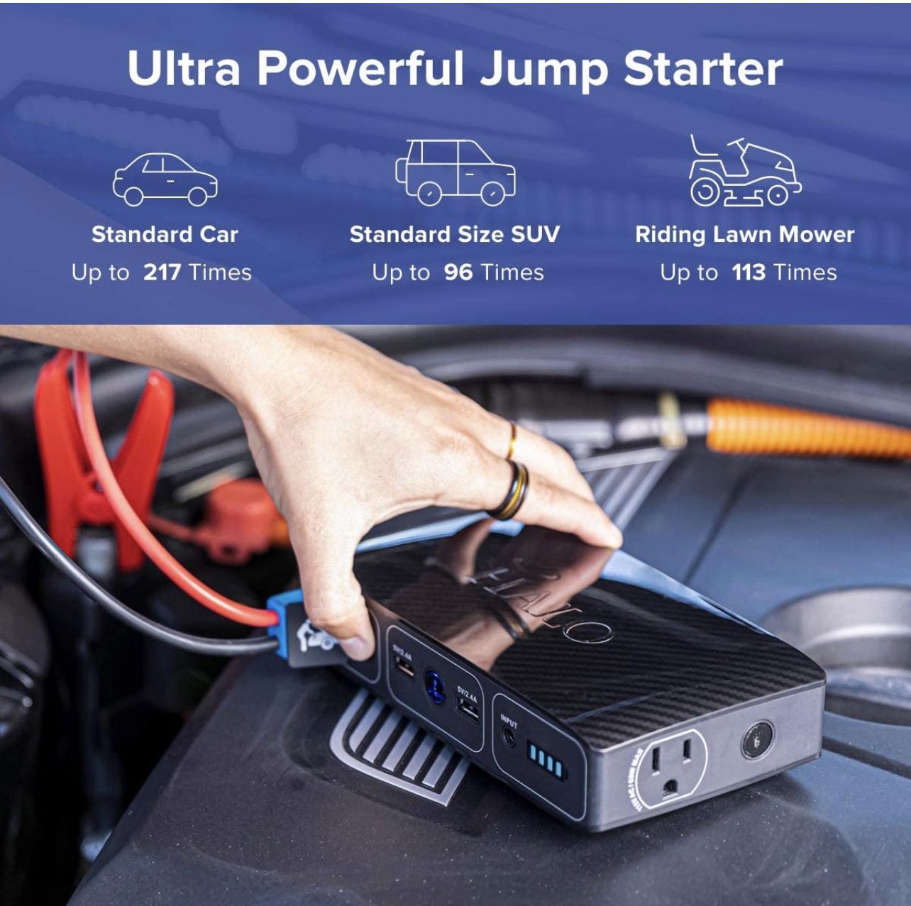 Halo Ultra Powerful Jump Starter w/ AC Outlet