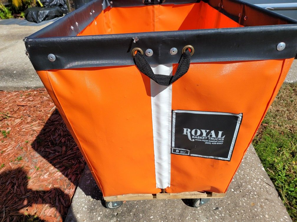 Royal Basket Trucks - Orange Rolling Cart. $80
