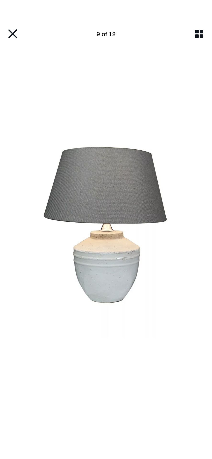 White Gray Table Lamp Industrial Concrete light and living new in box