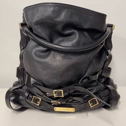 Burberry Gosford Bridle Black Lambskin Leather Hobo Bag Thumbnail